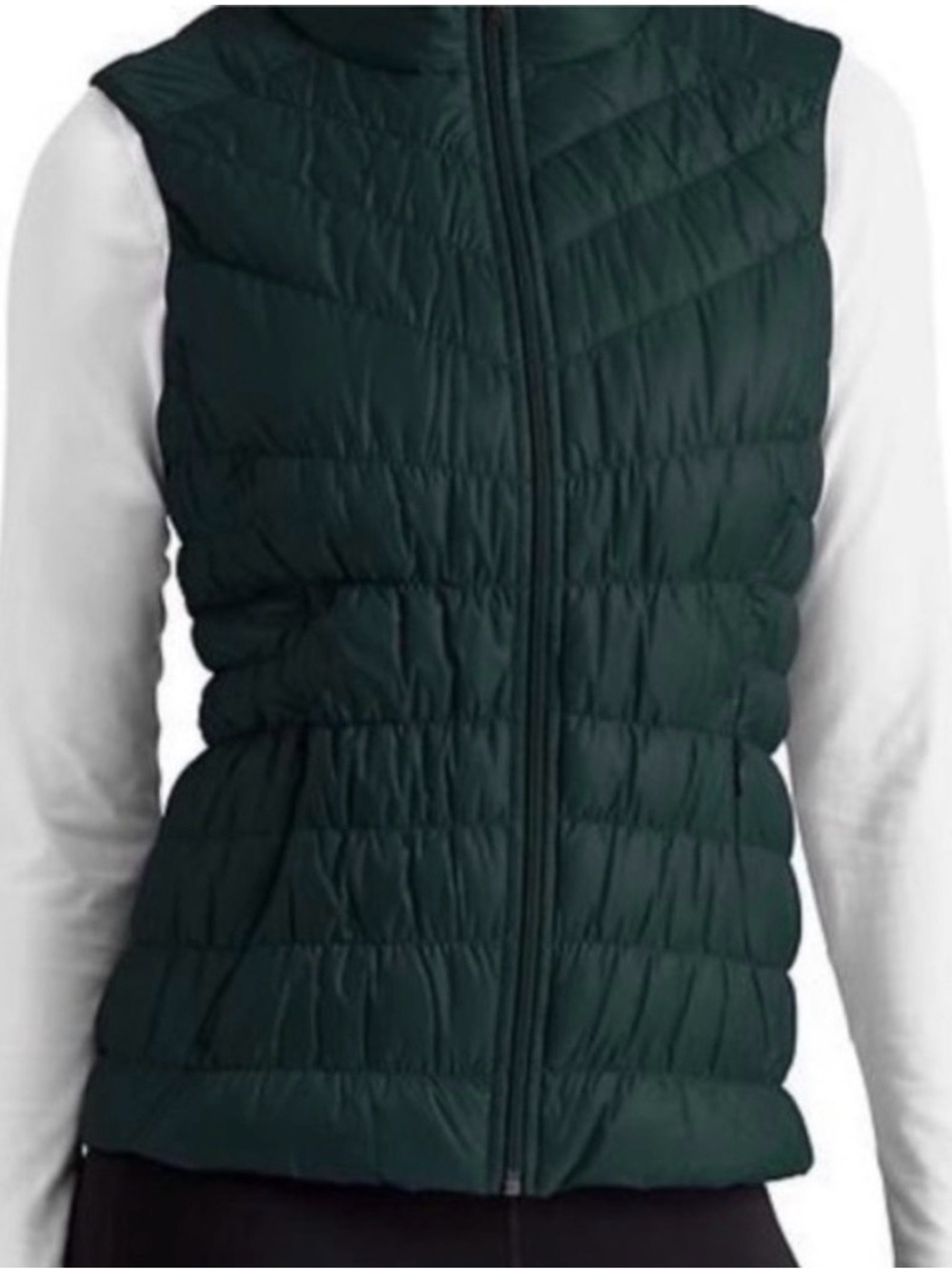Athleta Downalicious Deluxe Goose Down Puffer Vest Evergreen Medium